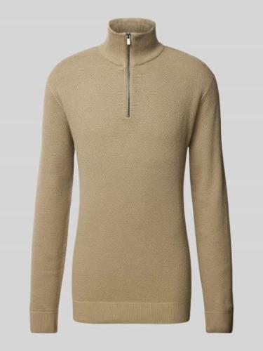 Gebreide pullover met opstaande kraag, model 'BLUCHRISTER'