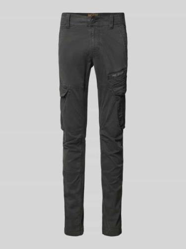 Slim fit cargobroek met labeldetail, model 'NORDROP'