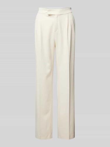 Wide leg stoffen broek met band en persplooien, model 'Mara'