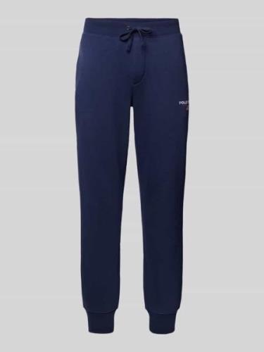 Slim fit sweatpants met labelstitching