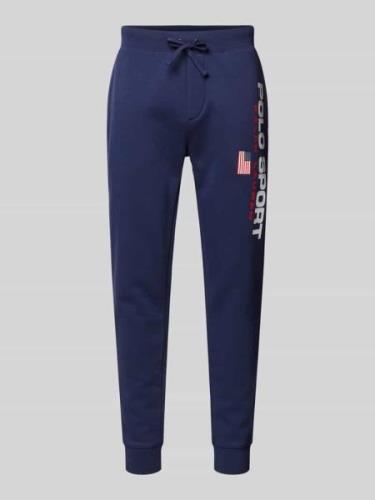 Slim fit sweatpants met labelprint