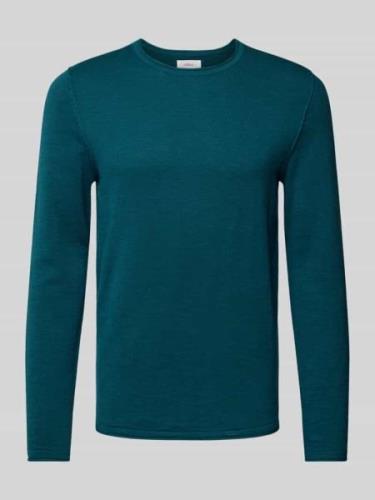 Regular fit gebreide pullover met rolboorden