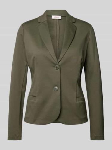 Blazer in effen design met paspelzakken