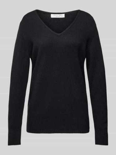 Gebreide pullover met afgeronde V-hals