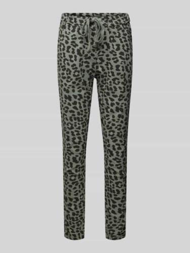 Slim fit stoffen broek met tunnelkoord, model 'AN44NI'