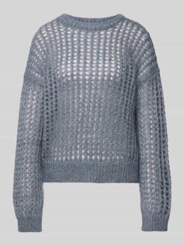 Gebreide pullover met broderie anglaise