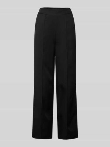 Wide leg stoffen broek met vaste persplooien