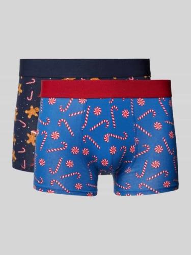 Boxershort met elastische band in een set van 2 stuks