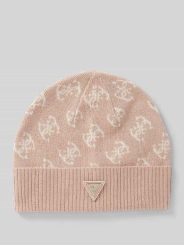 Beanie met labeldetails