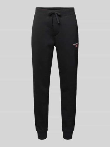 Slim fit sweatpants met labelstitching