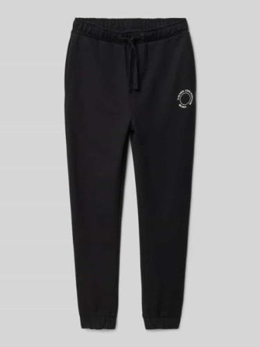 Joggingbroek van sweatstof met een klein printdetail