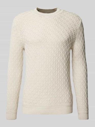 Gebreide pullover met ronde hals, model 'AKSLA'