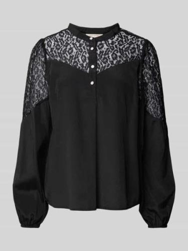 Regular fit blouse met gehaakt kant, model 'VIALU'