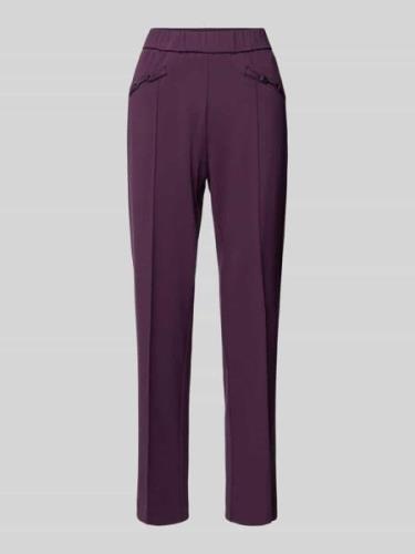 Regular fit stoffen broek met elastische band, model 'JENNY'