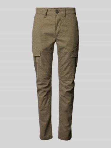 Tapered fit cargobroek met labeldetail, model 'Skyring'