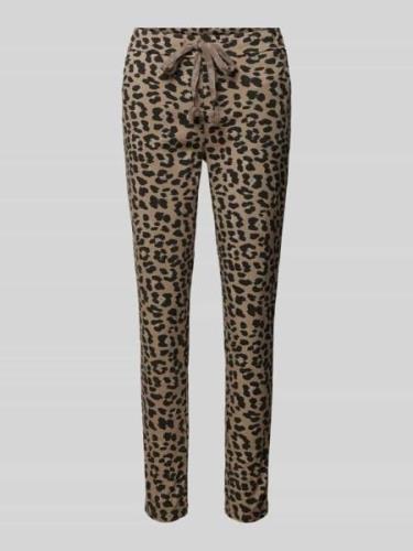 Slim fit stoffen broek met tunnelkoord, model 'AN44NI'