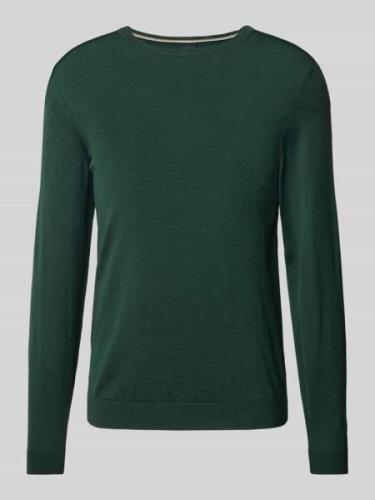 Wollen pullover van scheerwol met labeldetail, model 'Leno'