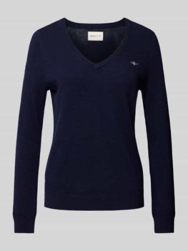 Wollen pullover met V-hals