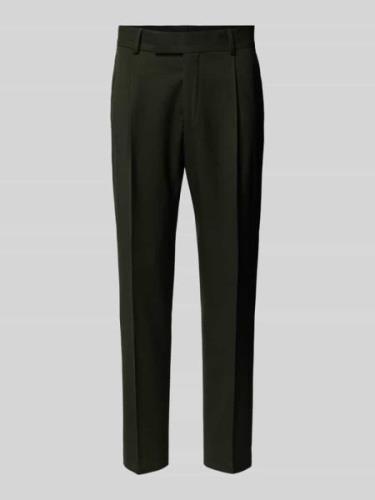 Slim fit pantalon met bandplooien, model 'NEAT'