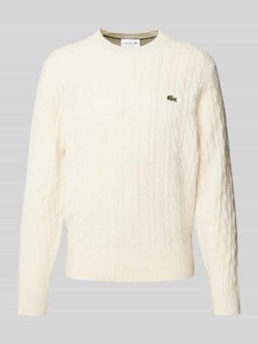 Gebreide pullover met logopatch