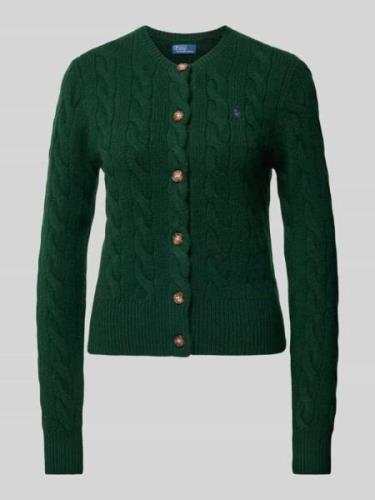 Wollen cardigan met kabelpatroon