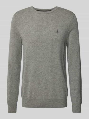 Gebreide pullover van lanawol met ronde hals