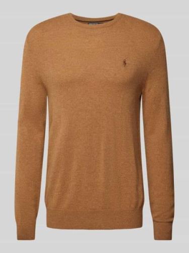 Gebreide pullover van lanawol met ronde hals