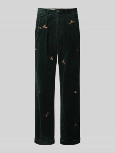 Relaxed fit corduroy broek met motiefstitching, model 'WHITMAN'