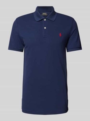 Tailored fit poloshirt met logostitching