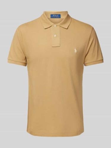 Custom slim fit poloshirt van puur katoen