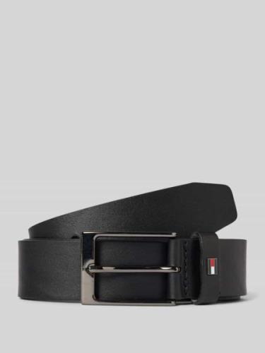 Leren riem met logo-applicatie, model 'LAYTON'