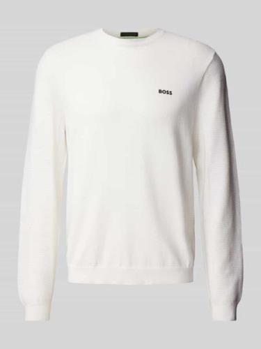 Gebreide pullover met labelprint, model 'Momentum'