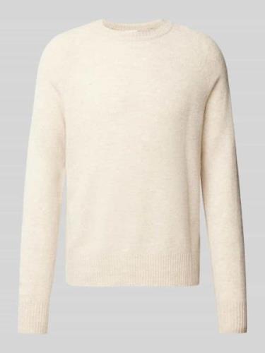 Gebreide pullover van wol met deelnaden, model 'LUXURY'