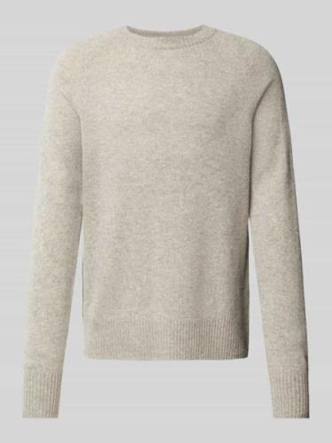 Gebreide pullover van wol met deelnaden, model 'LUXURY'