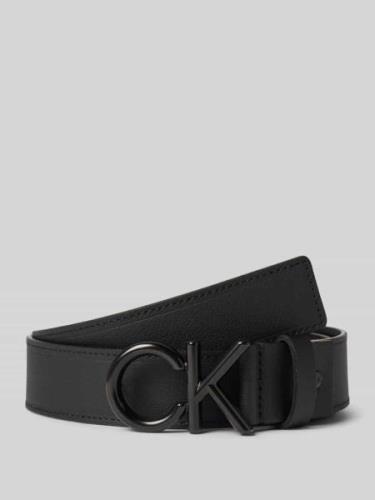 Leren riem met labeldetail