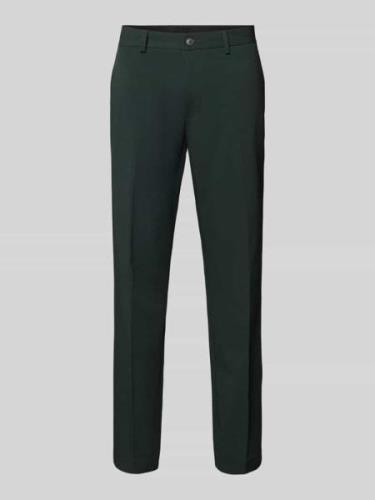 Slim fit pantalon met knoop- en ritssluiting