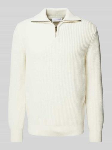 Gebreide pullover met ribboorden, model 'LAND'