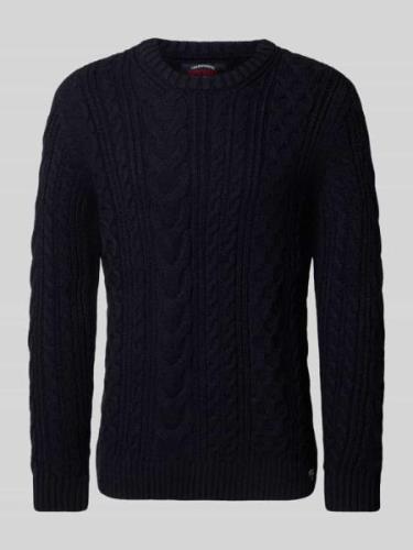 Gebreide pullover met kabelpatroon, model 'Jacob'