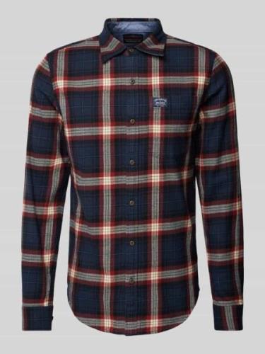 Slim fit vrijetijdsoverhemd met labelpatch, model 'Lumberjack'