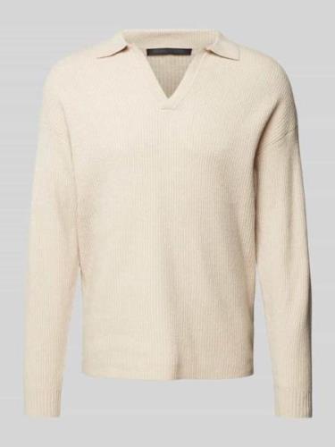 Gebreide pullover met ribboorden, model 'RUSTINO'