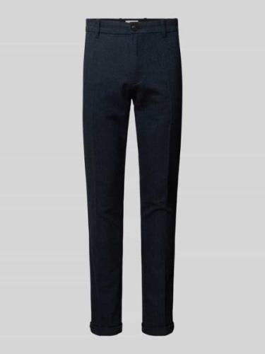 Slim fit chino met persplooien, model 'MARCO'