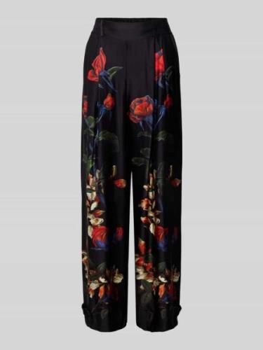 Wide leg stoffen broek met bandplooien