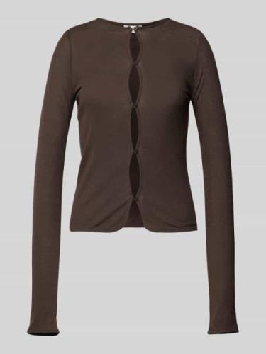 Slim fit shirt met lange mouwen en ronde hals, model 'Rosie'