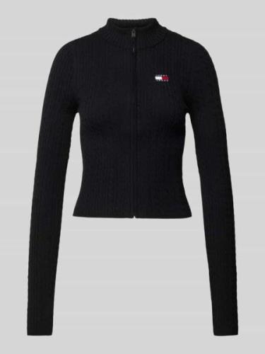 Slim fit gebreid jack met ritssluiting