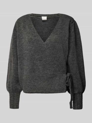 Gebreide pullover met strikdetail, model 'HOLENE'