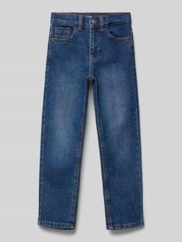 Straight fit jeans van ademend katoen