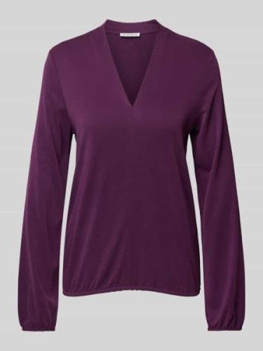 Loose fit shirt met lange mouwen, V-hals en elastische boorden