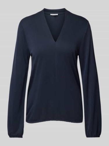 Loose fit shirt met lange mouwen, V-hals en elastische boorden