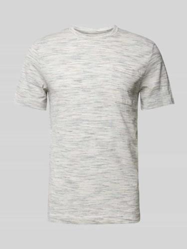 Regular fit T-shirt van katoenmix met borstzak