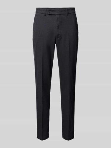 Slim fit stoffen broek met persplooien, model 'BRAVO'